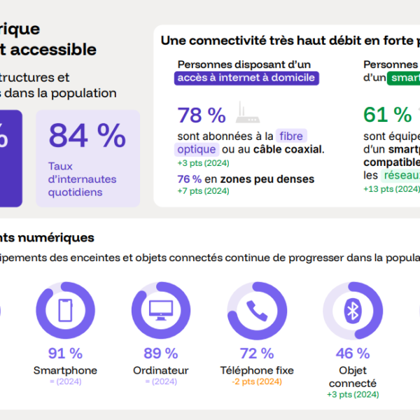L’infographie : les principaux enseignements du baromètre du numérique, en un coup d’œil