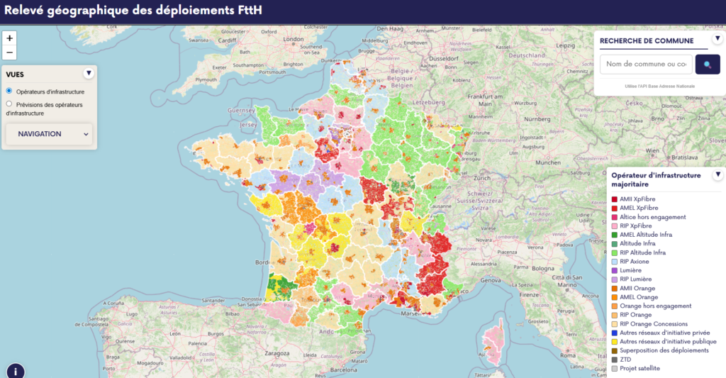 Déploiement fibre : la couverture FTTH approche les 95 % en France