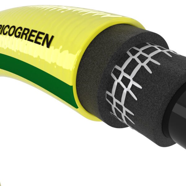 Le TRICOGREEN de TRICOFLEX, un tuyau éco-conçu certifié, intégrant 80 % de matières plastiques recyclées.
