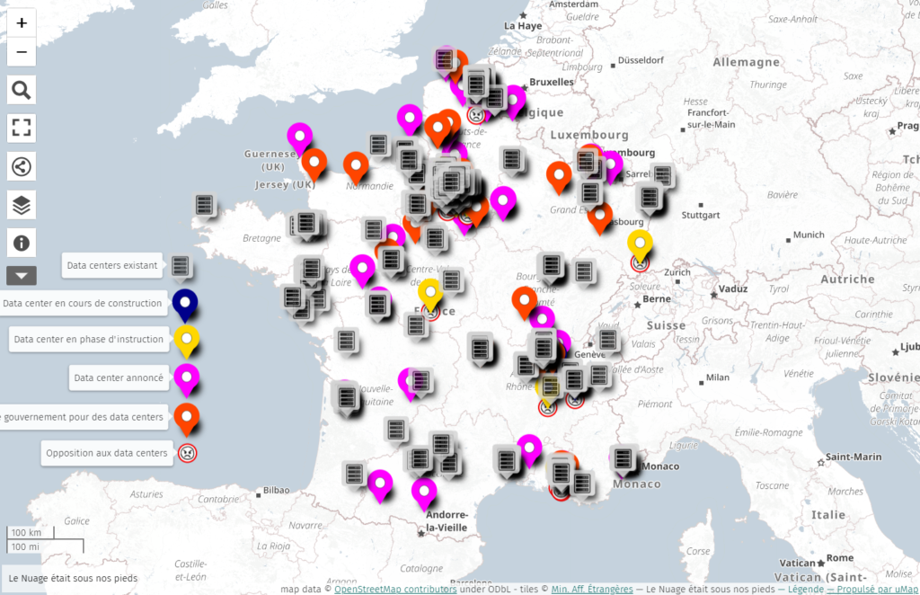 Les projets et luttes contre les data centers en France